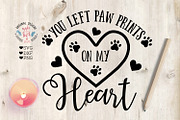 Pet Memorial Paw Prints on My Heart