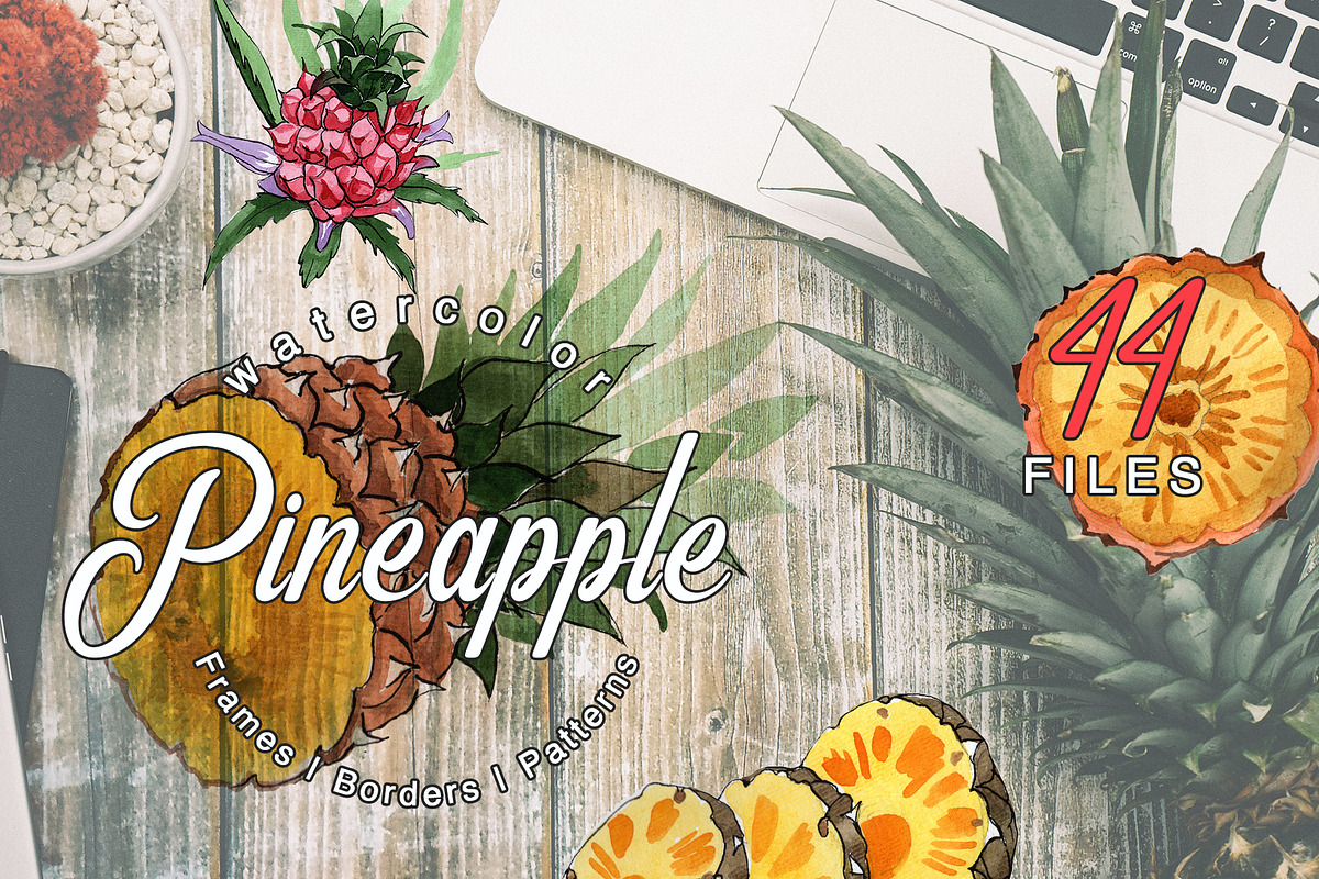 Pineapple Watercolor png in Illustrations - product preview 8