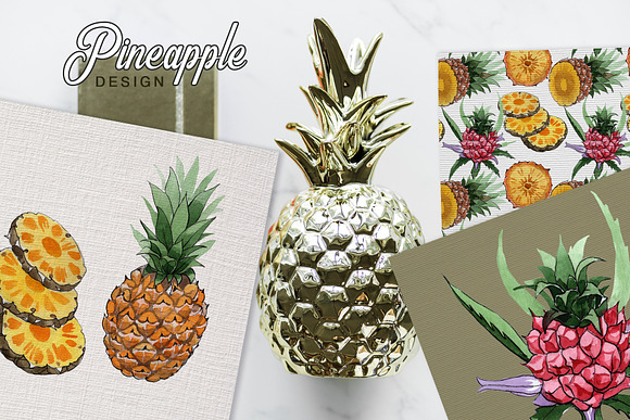 Pineapple Watercolor png in Illustrations - product preview 4