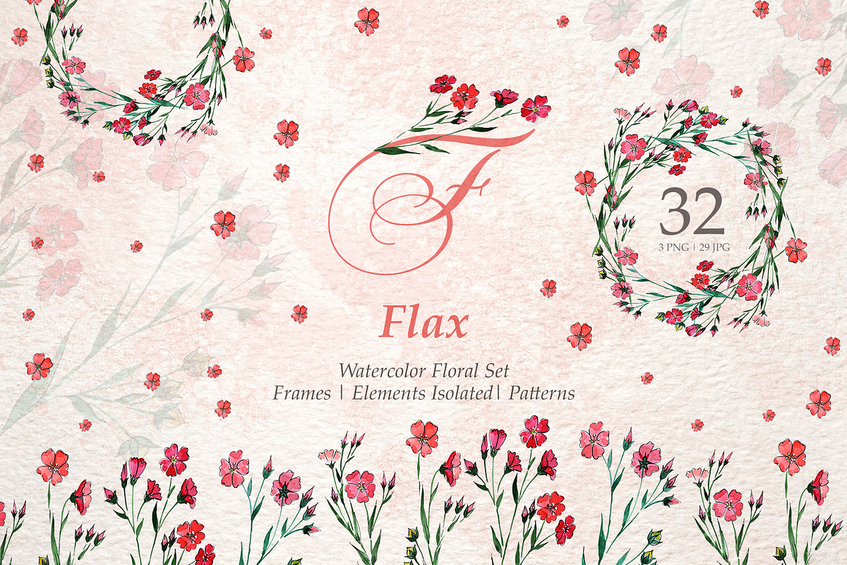 Flax Equipment Watercolor png in Illustrations - product preview 8