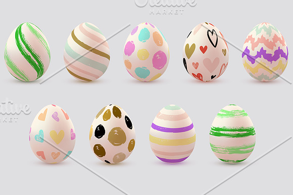 Set of Decorative Easter Eggs in Illustrations - product preview 1