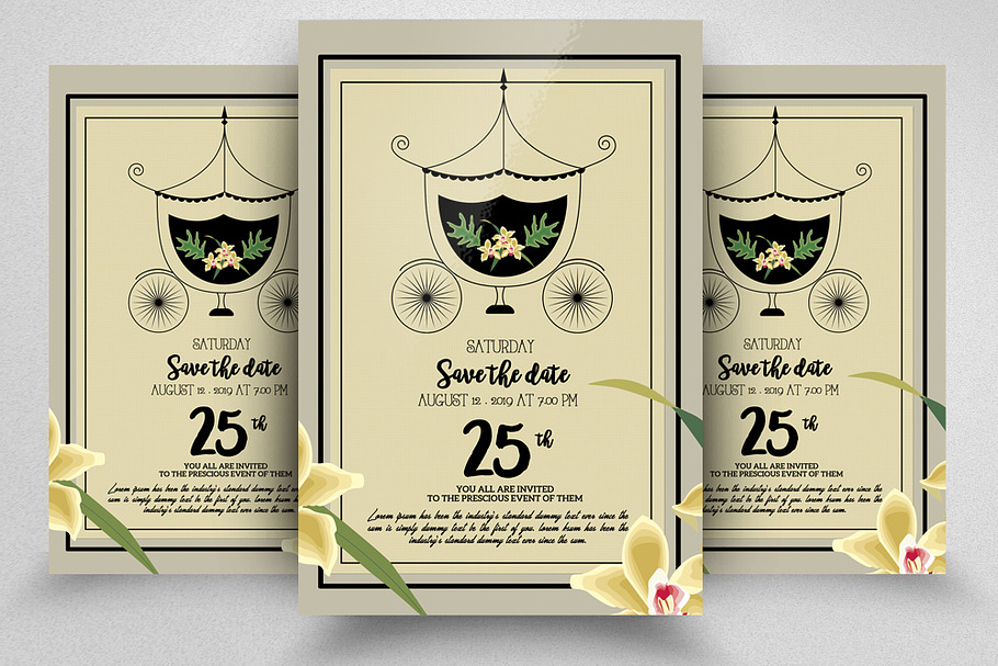 Save The Date Golden Invite Template