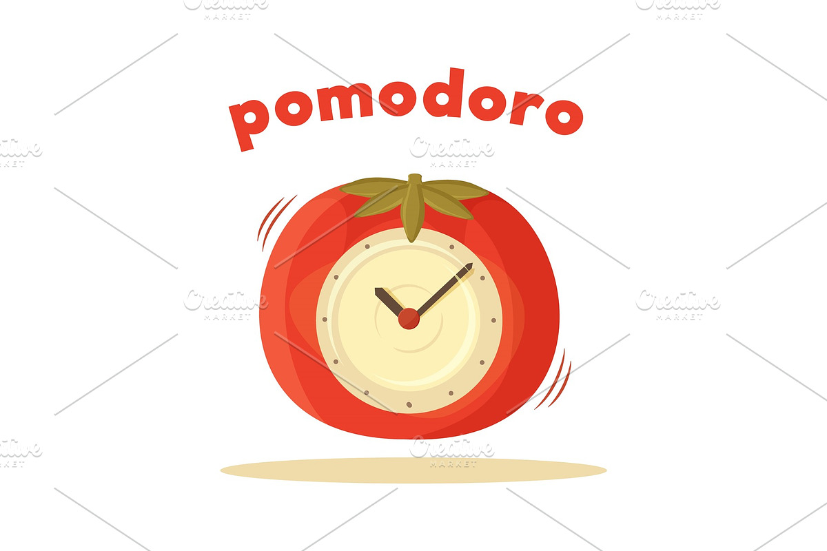 Pomodoro Clock Card Colored Vector in Objects - product preview 8