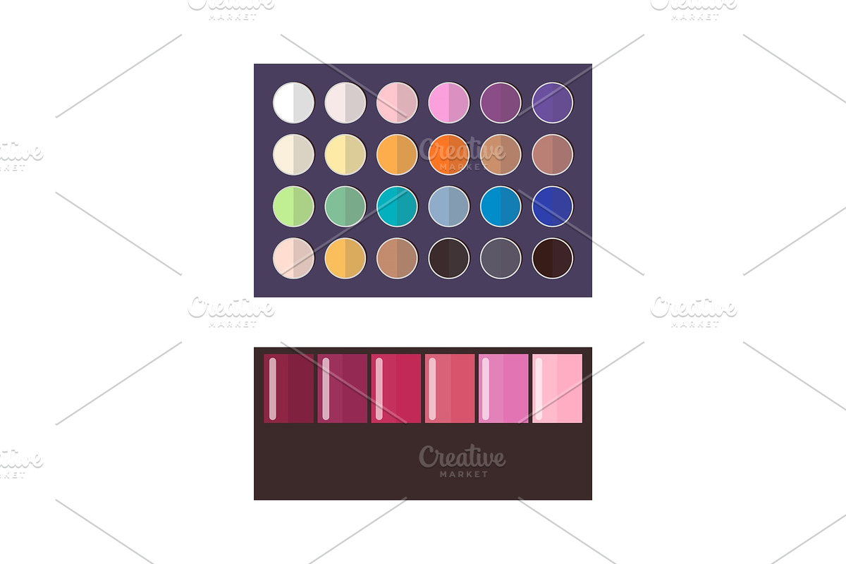 Make Up Palette of Eyeshadow Vector in Illustrations - product preview 8