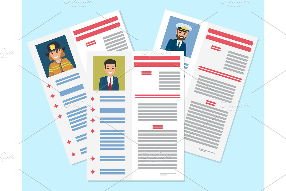 Career information leaflet flat in Illustrations - product preview 8