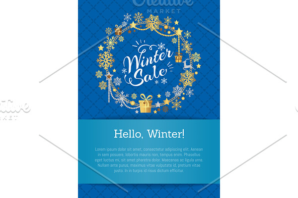Winter Sale Poster in Frame Made of