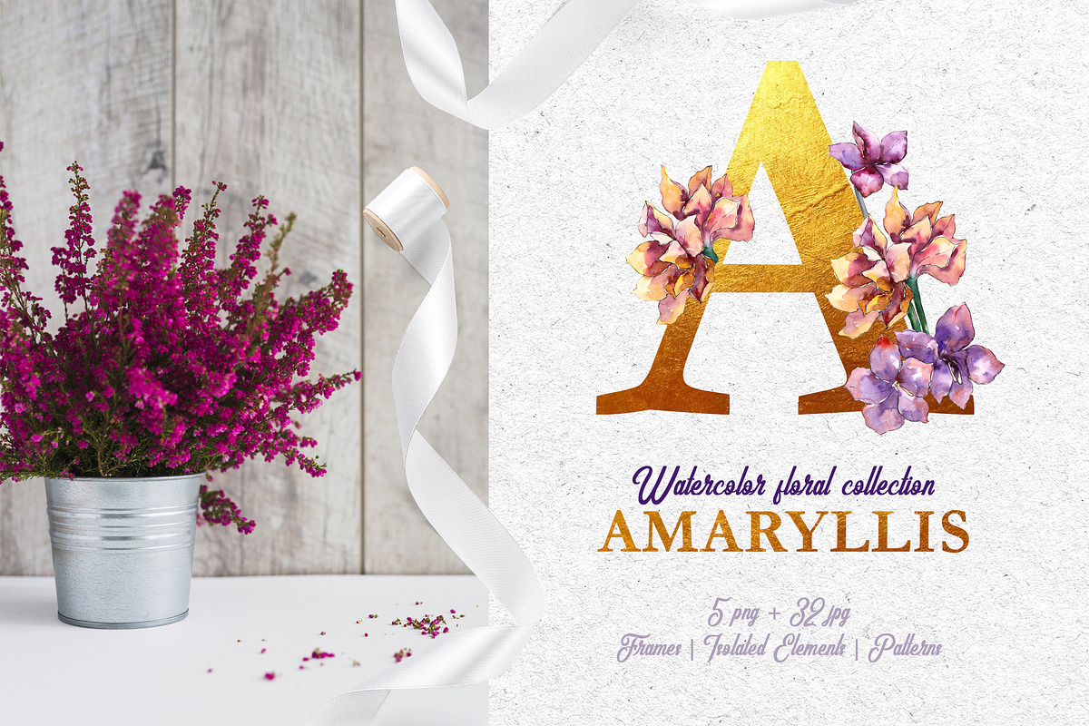 Amaryllis Watercolor png  in Illustrations - product preview 8
