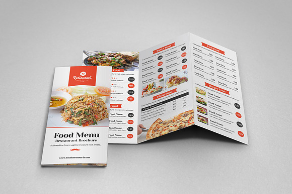 Food Menu Trifold Brochure v1 in Brochure Templates - product preview 1