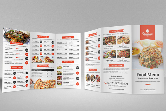 Food Menu Trifold Brochure v1 in Brochure Templates - product preview 2