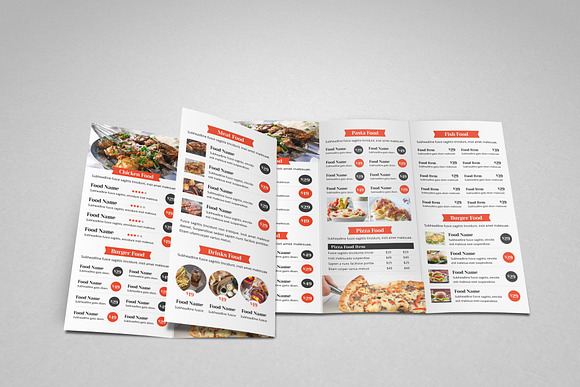 Food Menu Trifold Brochure v1 in Brochure Templates - product preview 3