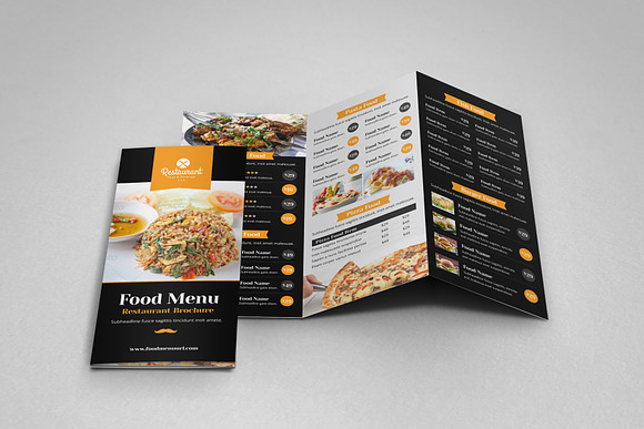 Food Menu Trifold Brochure v1 in Brochure Templates - product preview 4