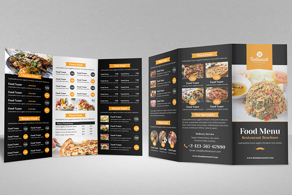 Food Menu Trifold Brochure v1 in Brochure Templates - product preview 5