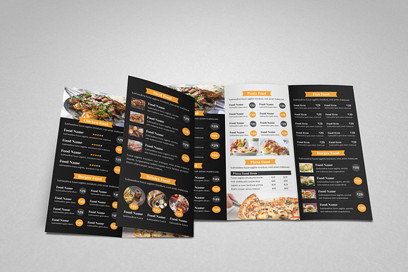 Food Menu Trifold Brochure v1 in Brochure Templates - product preview 6