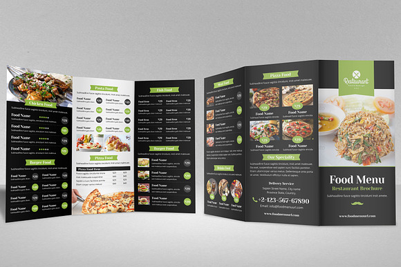 Food Menu Trifold Brochure v1 in Brochure Templates - product preview 11