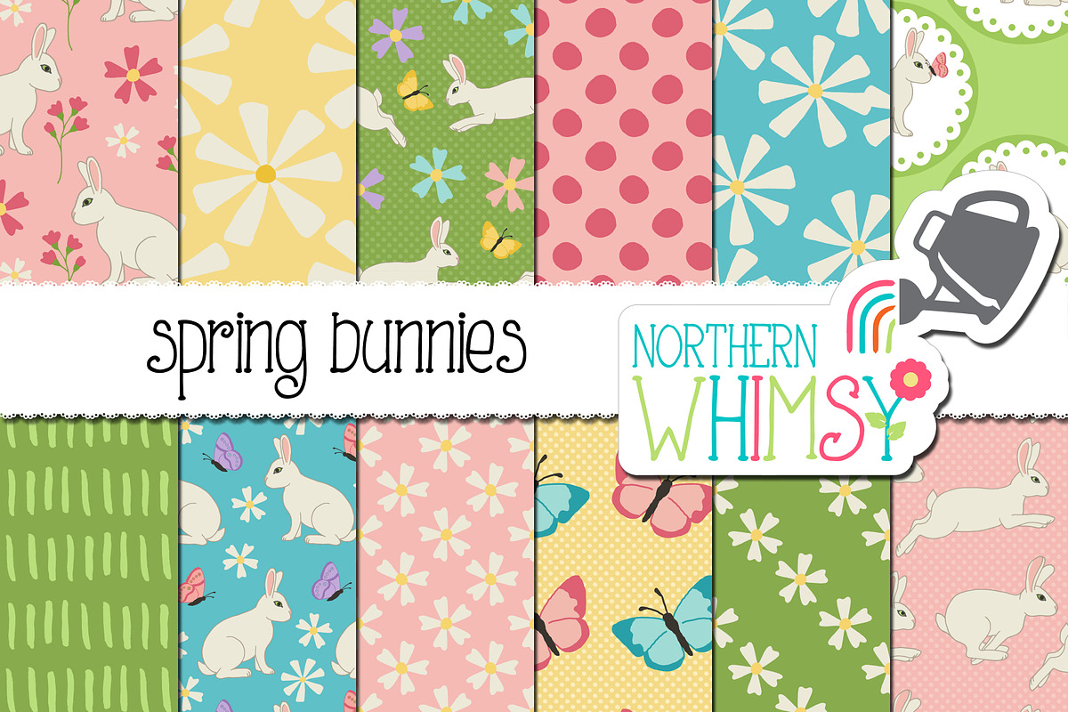 Easter Patterns - Spring Bunnies in Patterns - product preview 8