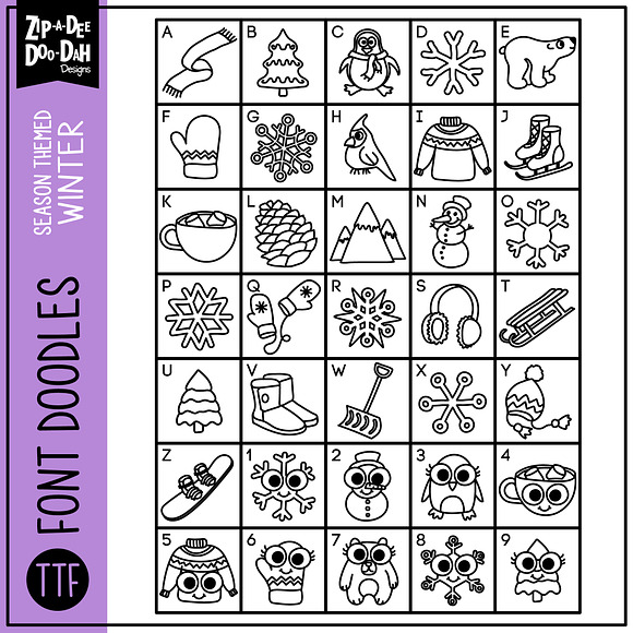 Winter Doodle Font in Fonts - product preview 1