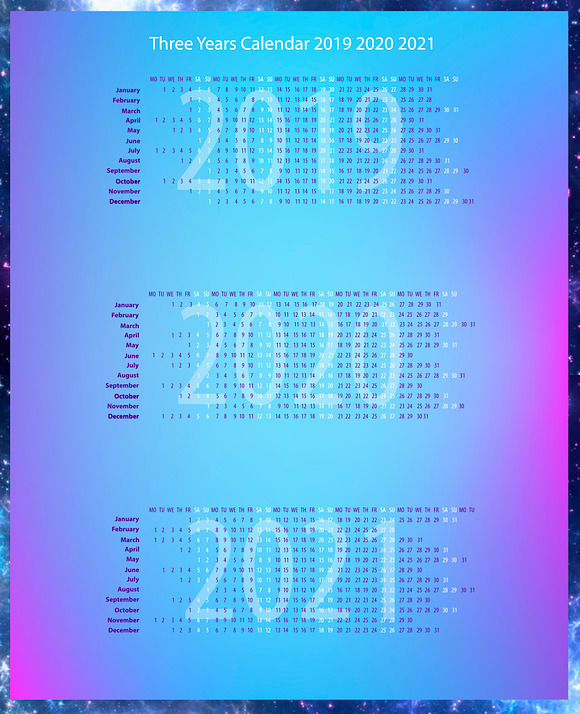 Zodiac Calendar 2019 2020 2021 in Illustrations - product preview 3