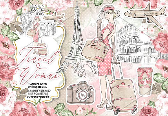 -50% Travel woman design in Illustrations - product preview 1