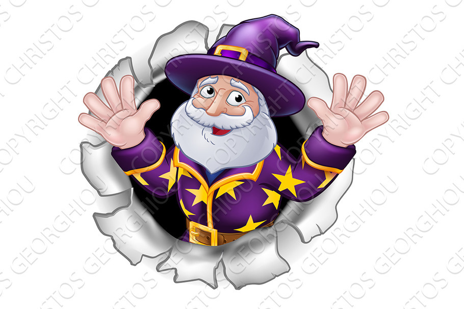 Wizard Mascot Breaking Through in Illustrations - product preview 8