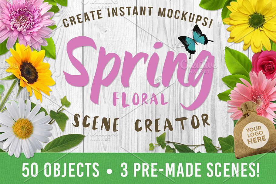 Spring Floral Mockup Creator in Scene Creator Mockups - product preview 8