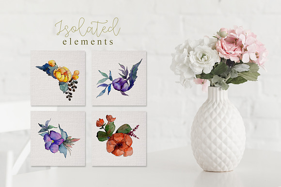 BOUQUETS On March 8 Watercolor png  in Illustrations - product preview 7