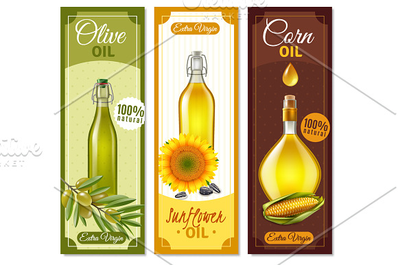 Cooking Oil Realistic Set in Illustrations - product preview 1