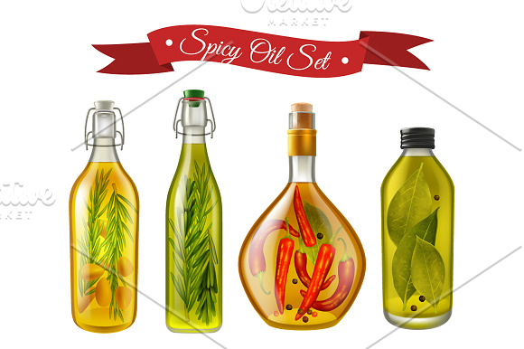 Cooking Oil Realistic Set in Illustrations - product preview 5