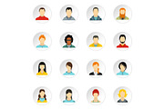 People icons set, flat style