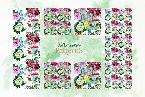 Bouquet pink Tenderness  Watercolor in Illustrations - product preview 3