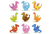 Set cartoon Dragons