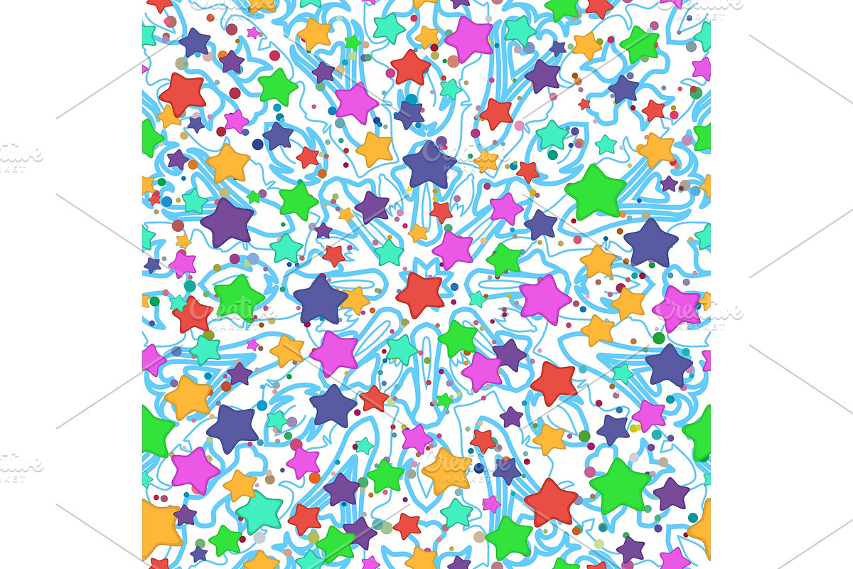 Seamless pattern, colorful stars in Patterns - product preview 8