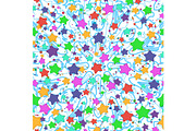 Seamless pattern, colorful stars