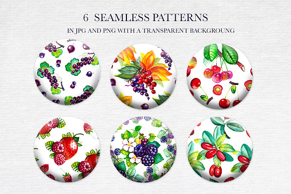 Berry. Big Watercolor Set. in Illustrations - product preview 8