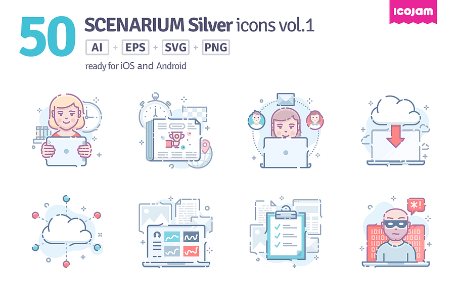 Scenarium Silver icons vol.1 in Server Icons - product preview 8