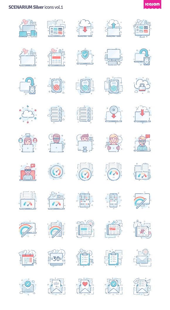 Scenarium Silver icons vol.1 in Server Icons - product preview 1