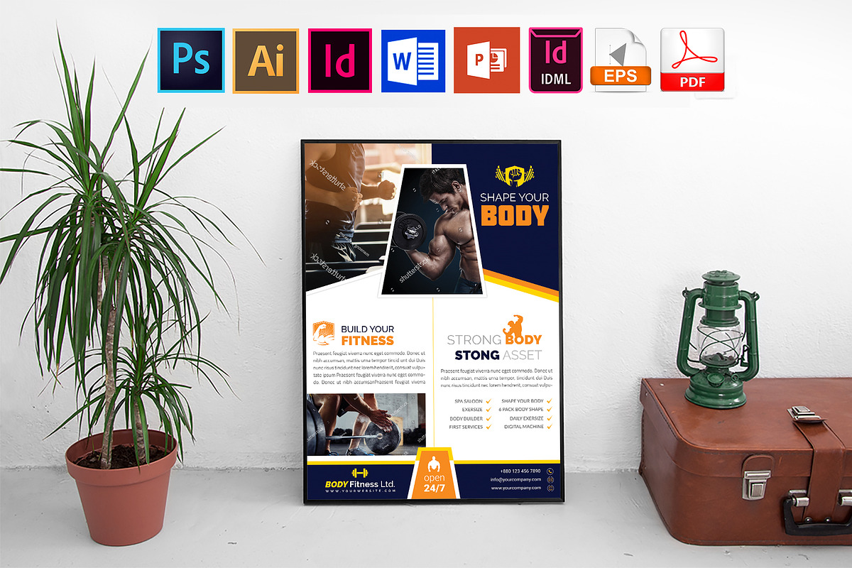 Poster | Gym & Fitness Vol-02 in Flyer Templates - product preview 8