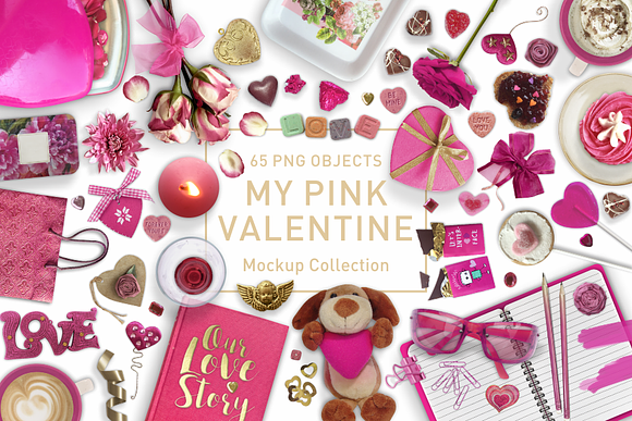My Pink Valentine Mockup Collection in Product Mockups - product preview 4