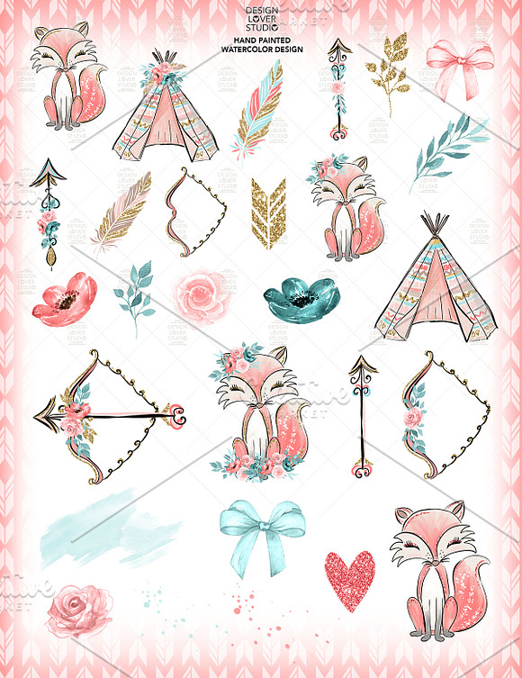 Boho Fox design in Illustrations - product preview 1