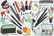 Makeup & Beauty Hand-Drawn Clipart
