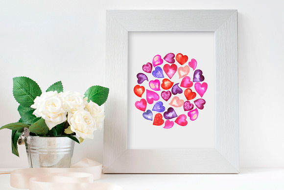 Watercolor valentine set in Illustrations - product preview 2