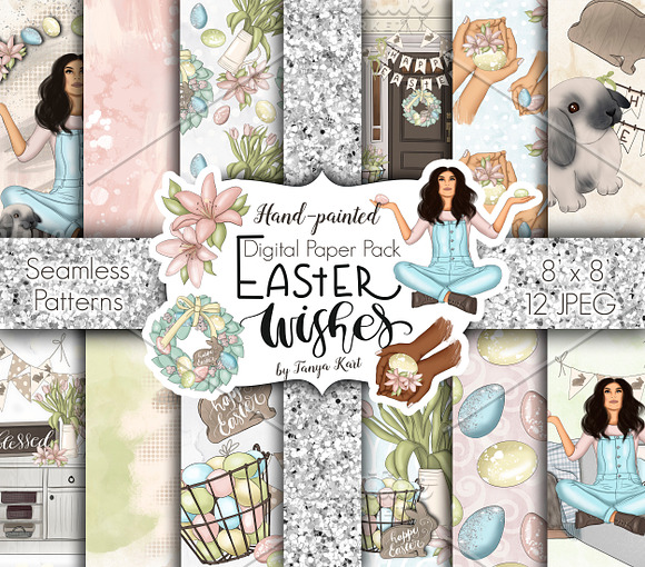 Easter Wishes Graphic Design Kit in Illustrations - product preview 1