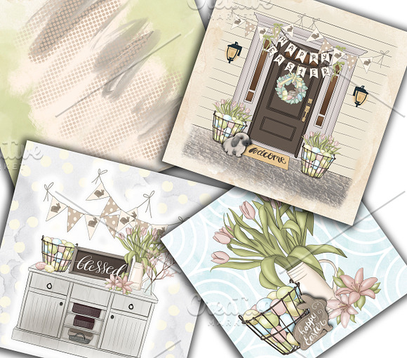 Easter Wishes Graphic Design Kit in Illustrations - product preview 9