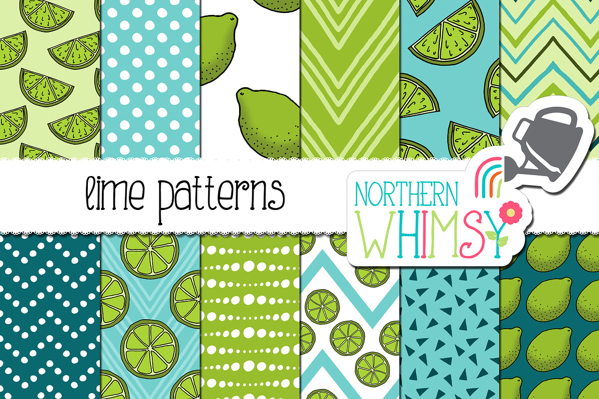Lime Seamless Patterns in Patterns - product preview 8