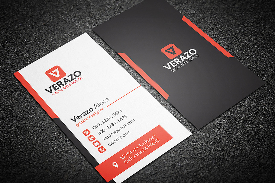 Orange Vertical Business Card in Business Card Templates - product preview 8