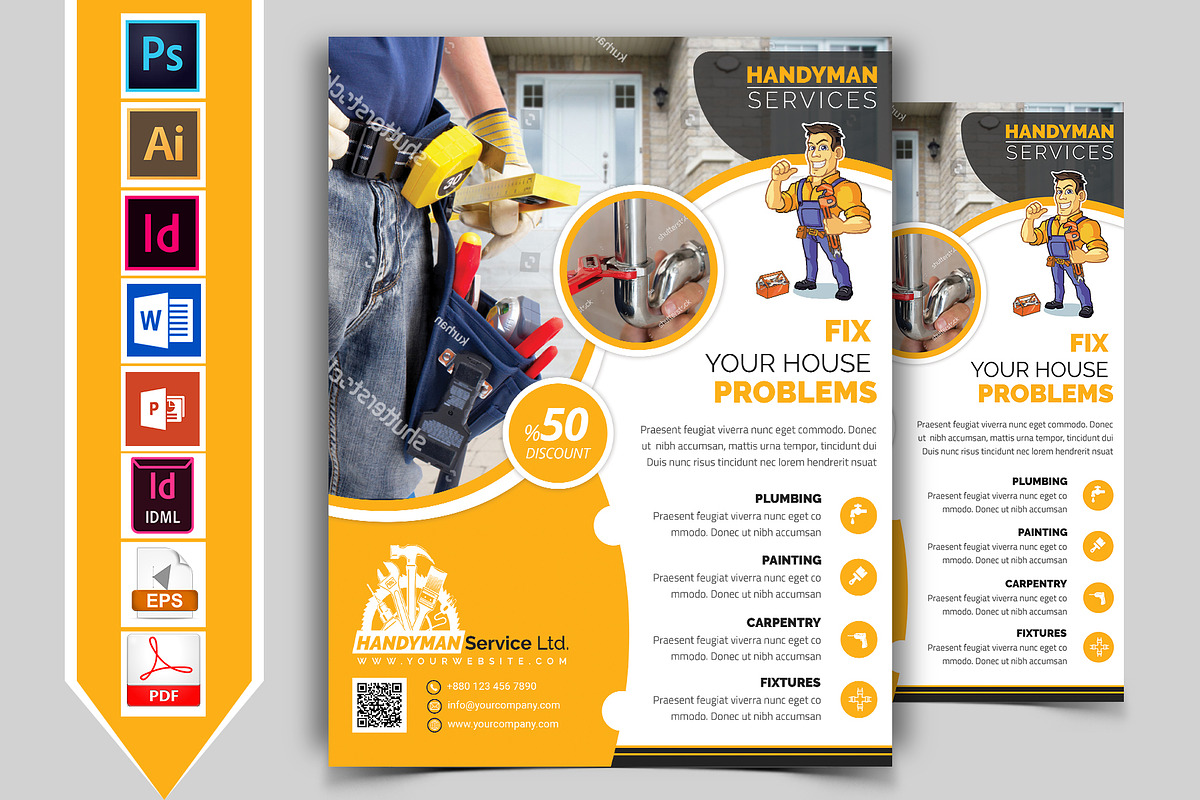 Handyman & Plumber Service Flyer V-3 in Flyer Templates - product preview 8