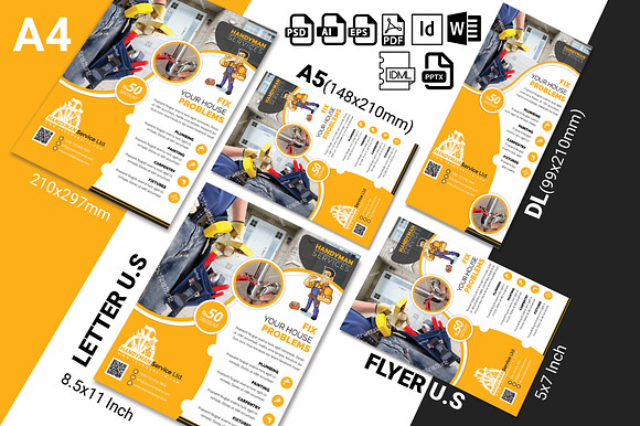 Handyman & Plumber Service Flyer V-3 in Flyer Templates - product preview 2