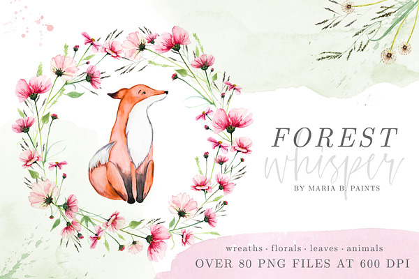 Woodland Watercolor Clipart