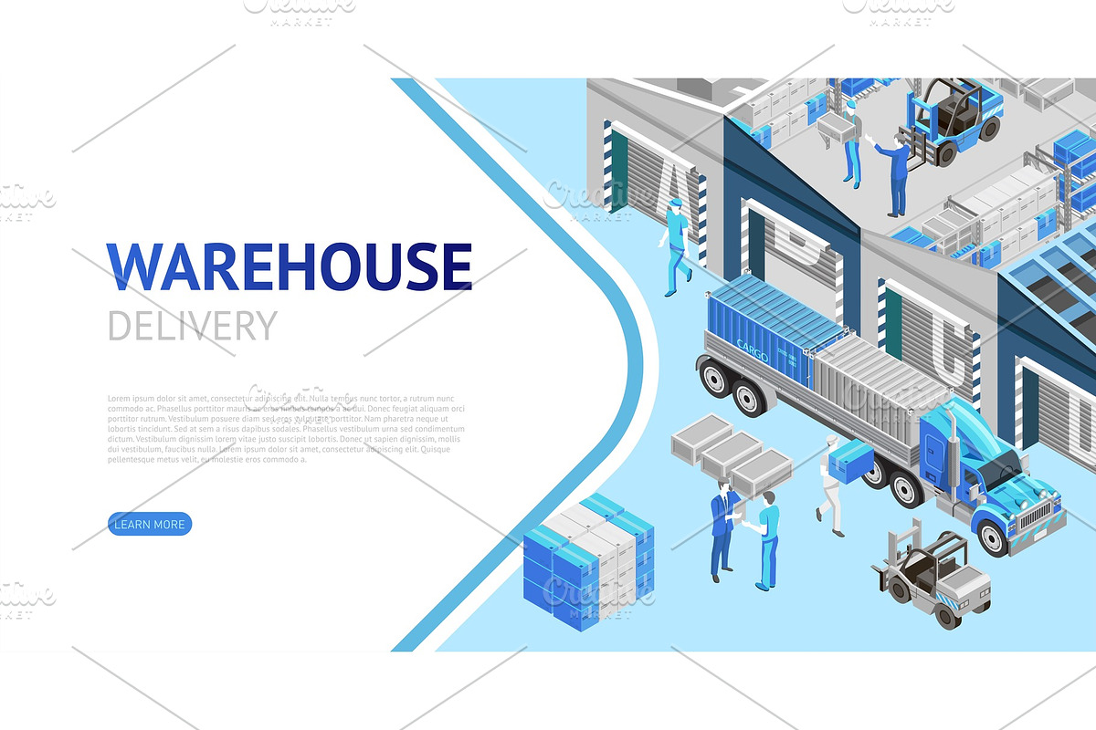Webpage of warehouse delivery in Illustrations - product preview 8