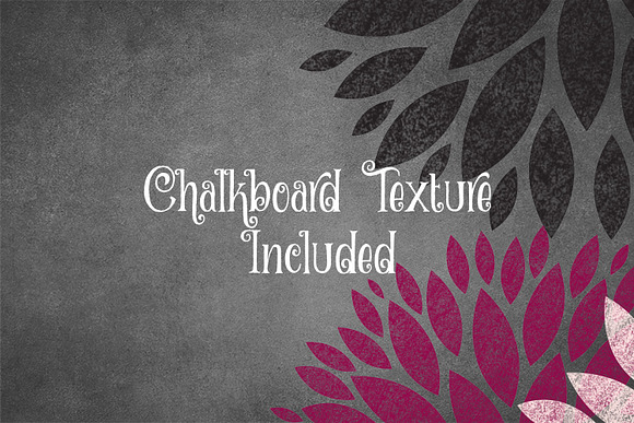 Chalkboard Dahlias Clipart in Illustrations - product preview 1