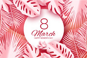 Tropical 8 March. Coral Womens day